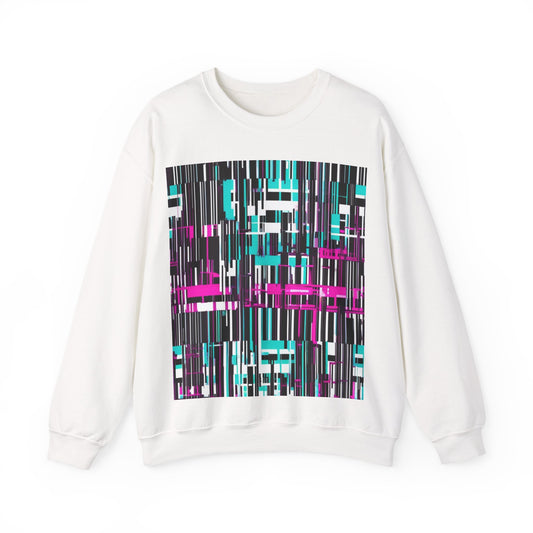 boostlete-am-crew-pattern-barcode-bold-0023 — Unisex Heavy Blend Crewneck Sweatshirt (Gildan)
