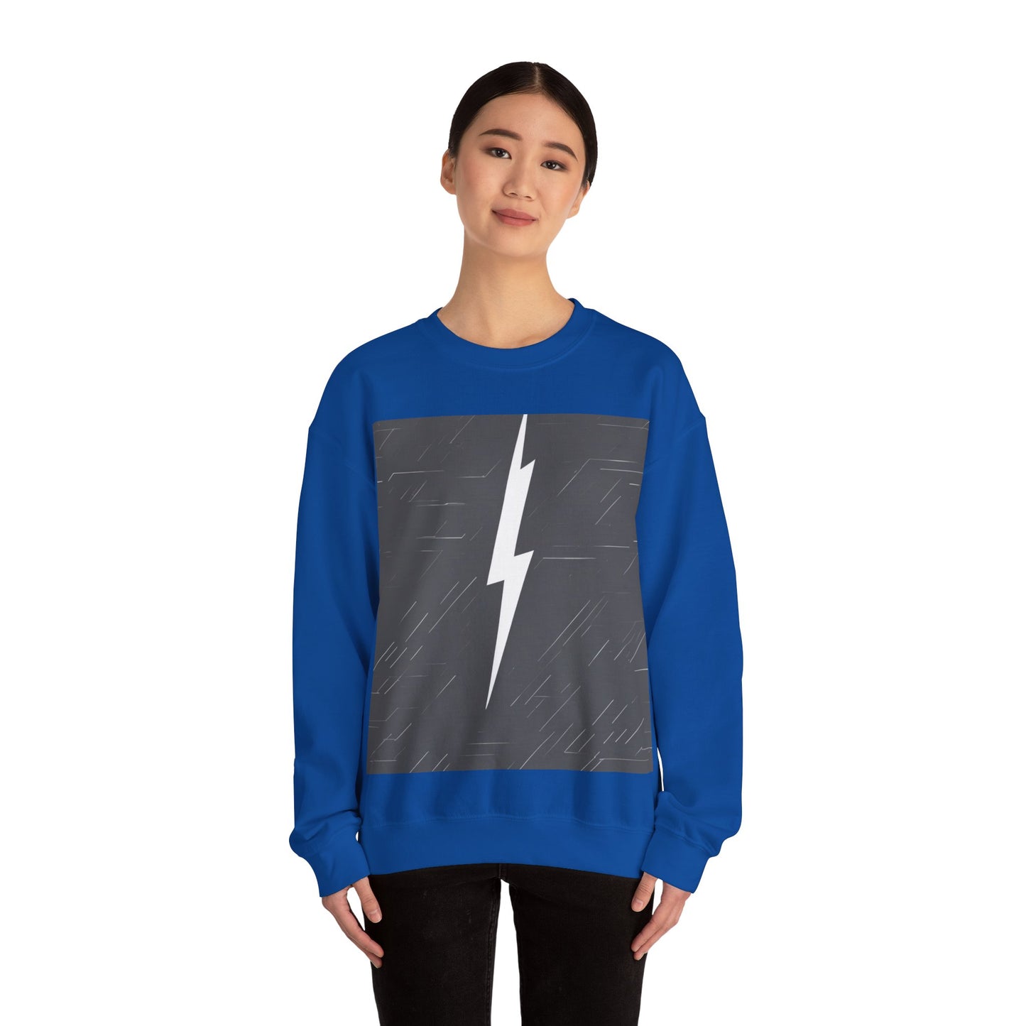 boostlete-am-crew-icon-lightning-glitch-vector-0590 — Unisex Heavy Blend Crewneck (G18000)