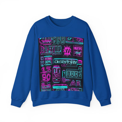 boostlete-rise-grind-type-battery-100-effort-split-blueprint-0205 — Unisex Heavy Blend Crewneck Sweatshirt (Gildan)