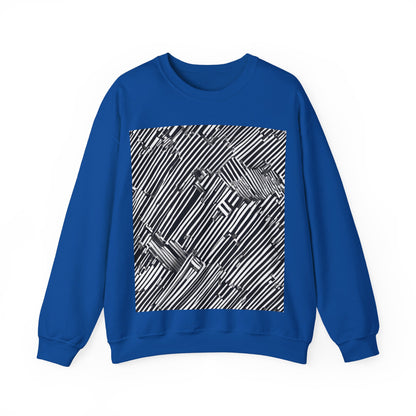 boostlete-mile-by-mile-pattern-barcode-monoline-0059 — Unisex Heavy Blend Crewneck Sweatshirt (Gildan)