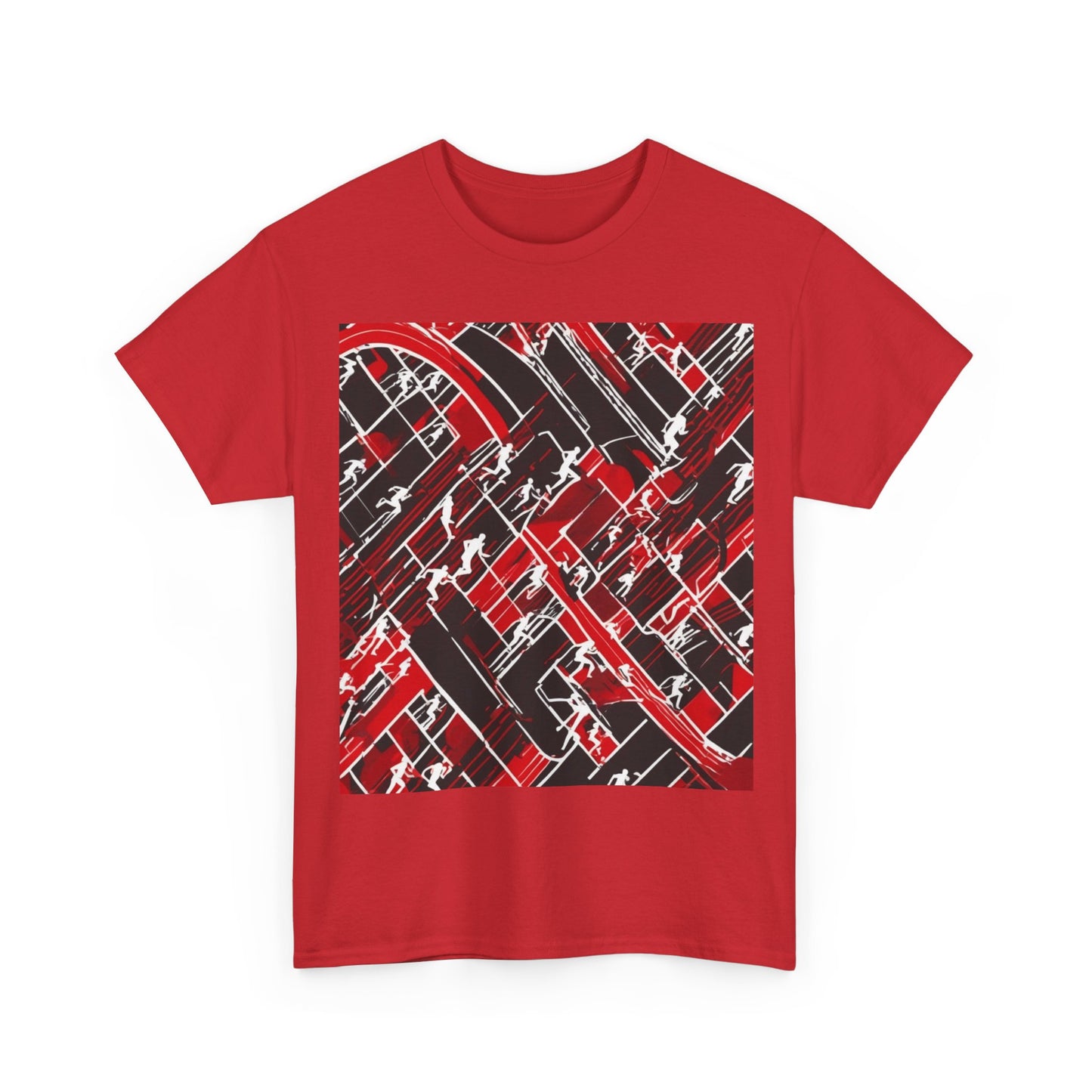 boostlete-pr-season-scene-marathoner-outline-modern-0124 — Unisex Heavy Cotton Tee (Gildan 5000)