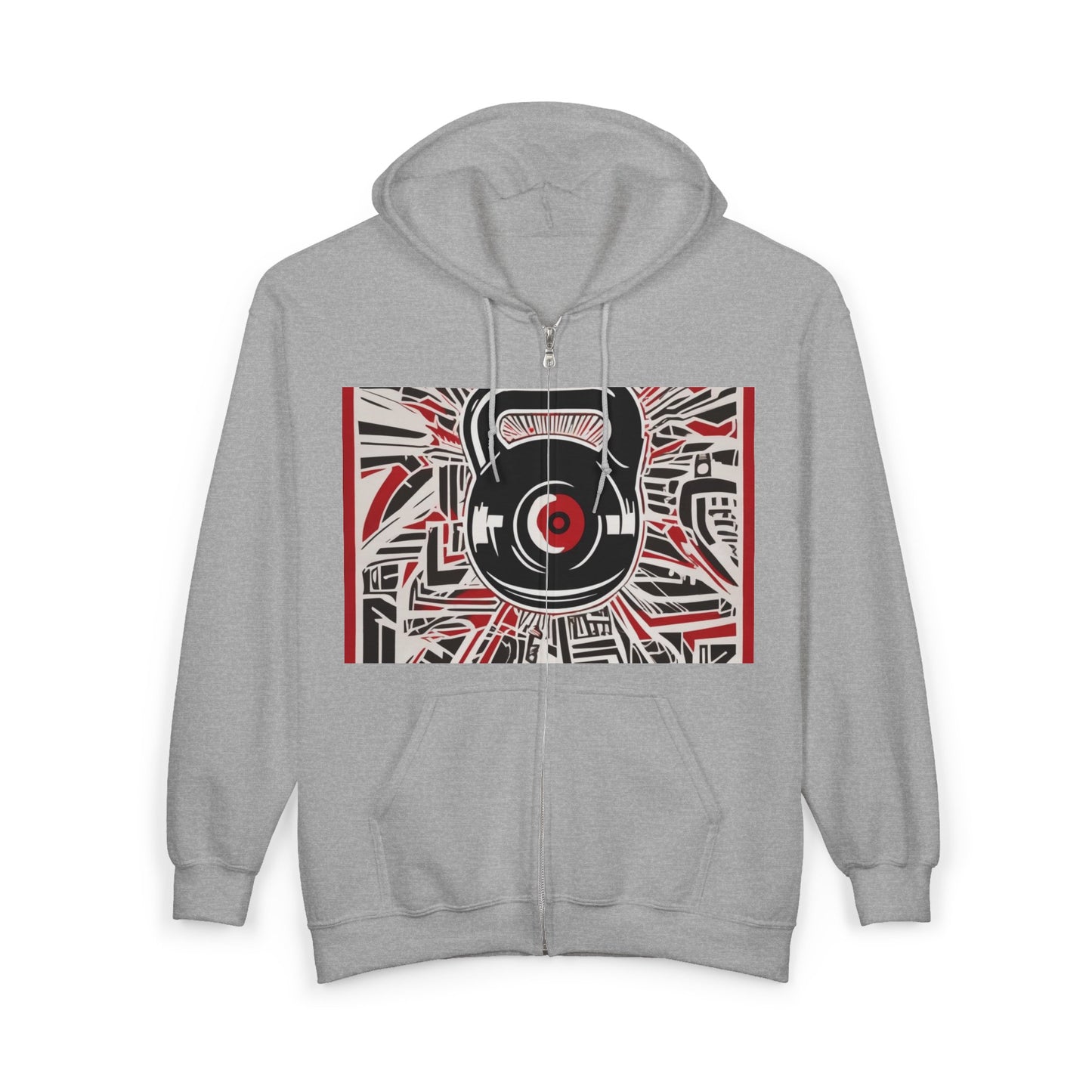 boostlete-recovery-progress-icon-kettlebell-outline-industrial-0366 — Unisex Heavy Blend Full-Zip Hooded Sweatshirt