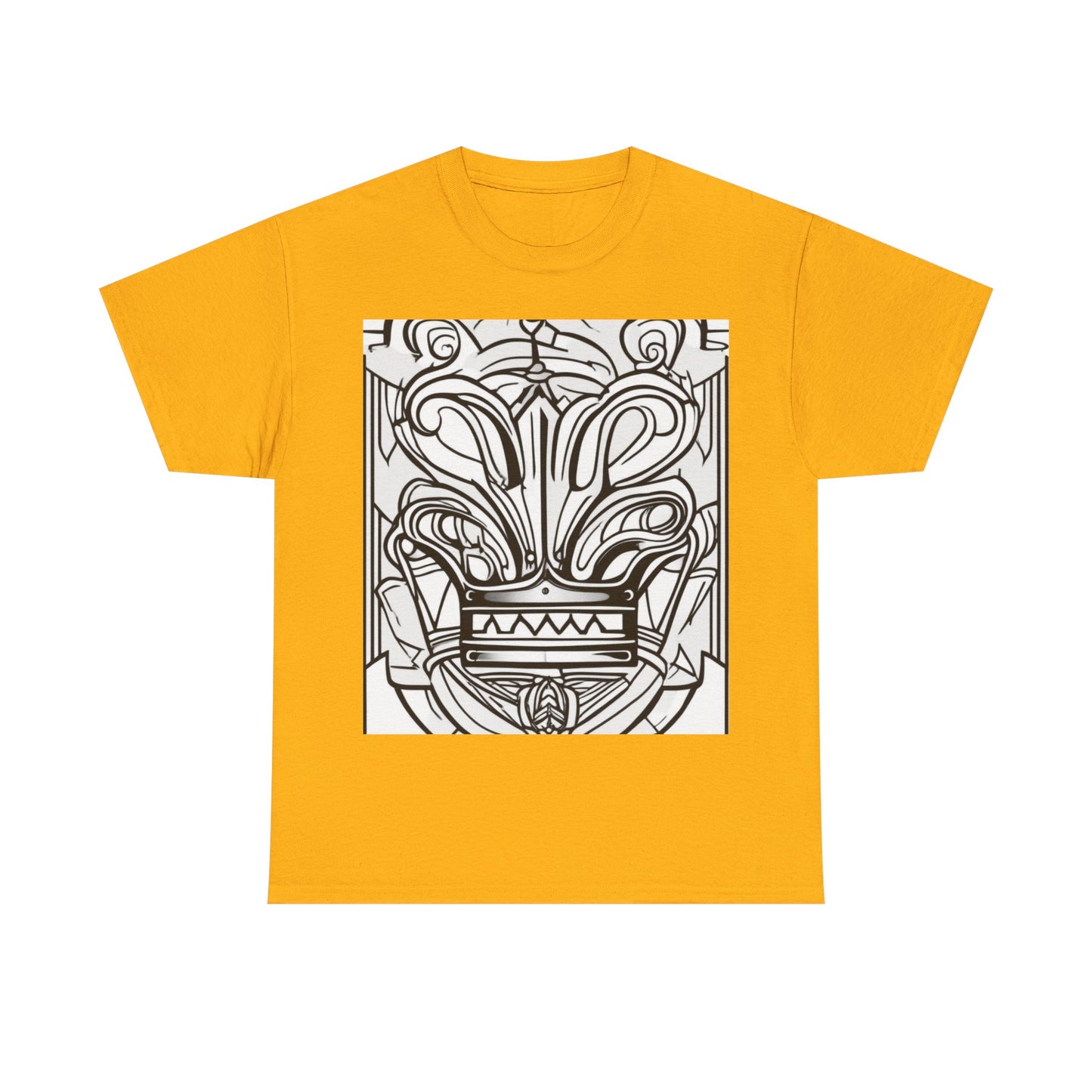 boostlete-boost-mode-icon-crown-offset-line-art-0190 — Unisex Heavy Cotton Tee (Gildan 5000)