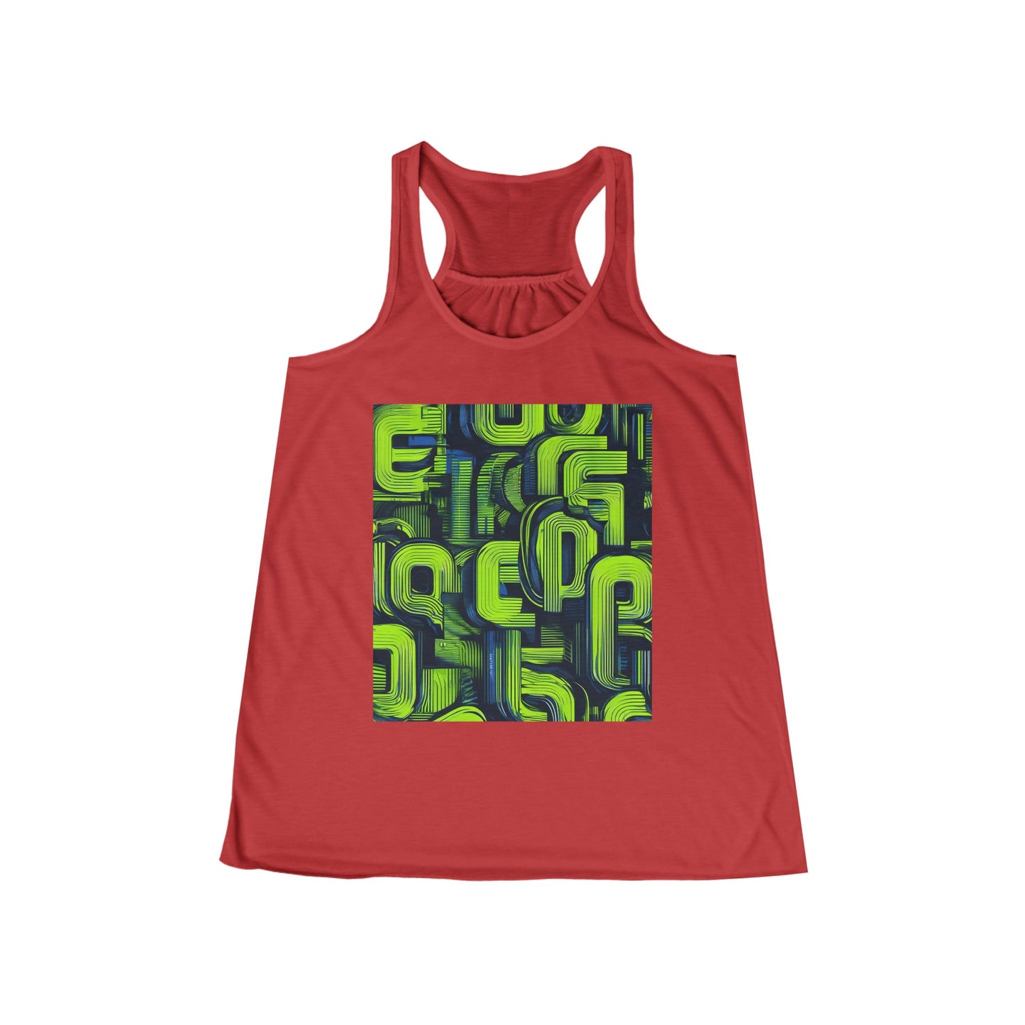 boostlete-boost-mode-type-progress-beats-perfect-vertical-engraved-0253 — Women's Flowy Racerback Tank (B+C 8800)