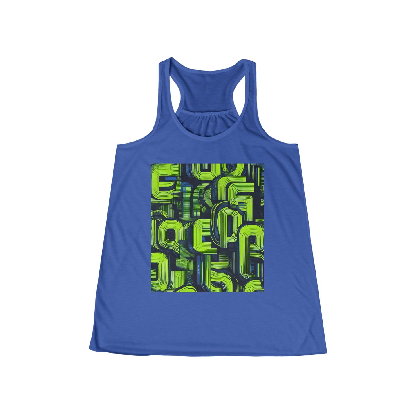 boostlete-boost-mode-type-progress-beats-perfect-vertical-engraved-0253 — Women's Flowy Racerback Tank (B+C 8800)