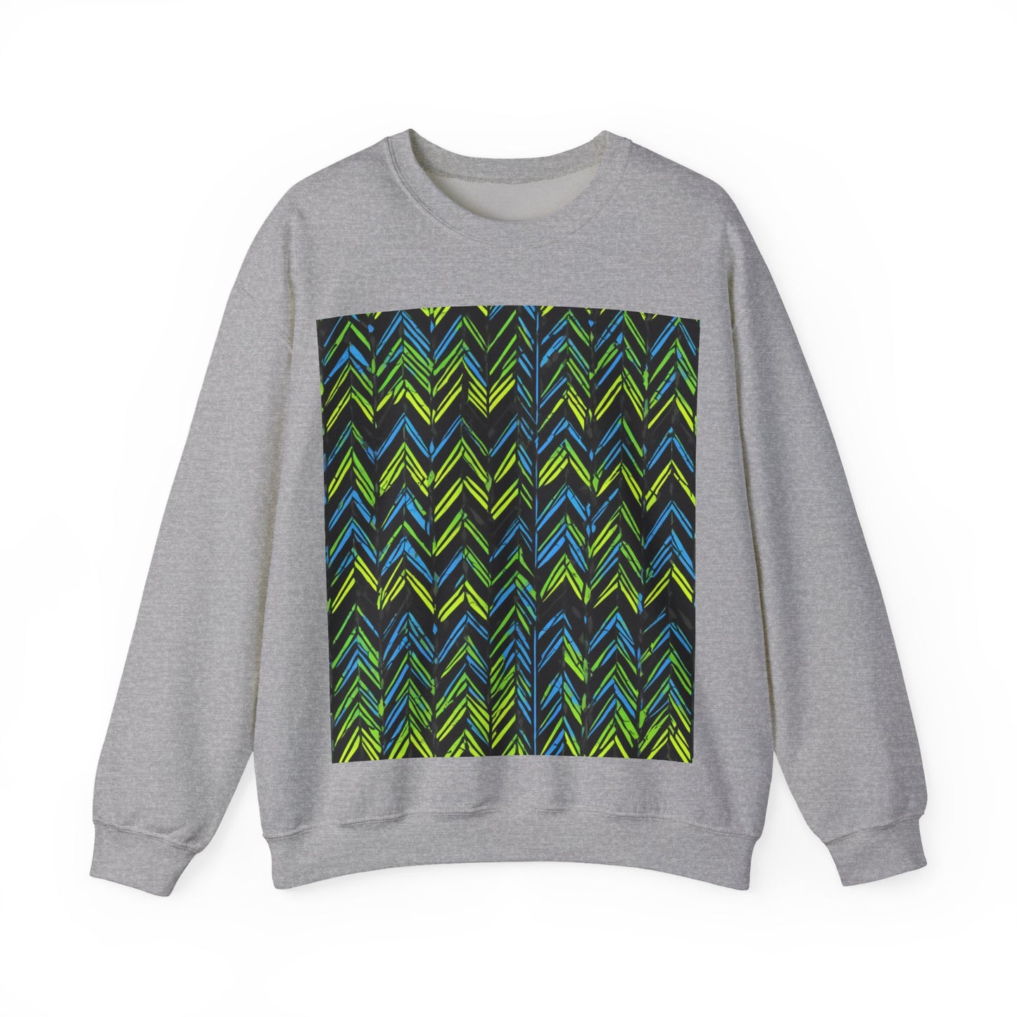 boostlete-mile-by-mile-pattern-chevron-monoline-0051 — Unisex Heavy Blend Crewneck Sweatshirt (Gildan)