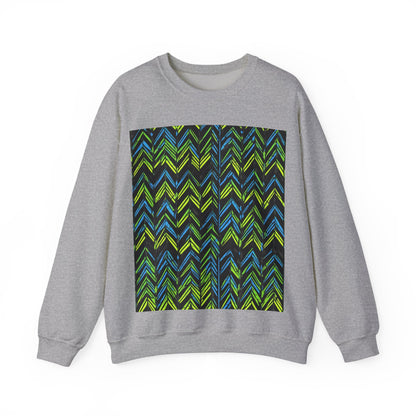 boostlete-mile-by-mile-pattern-chevron-monoline-0051 — Unisex Heavy Blend Crewneck Sweatshirt (Gildan)