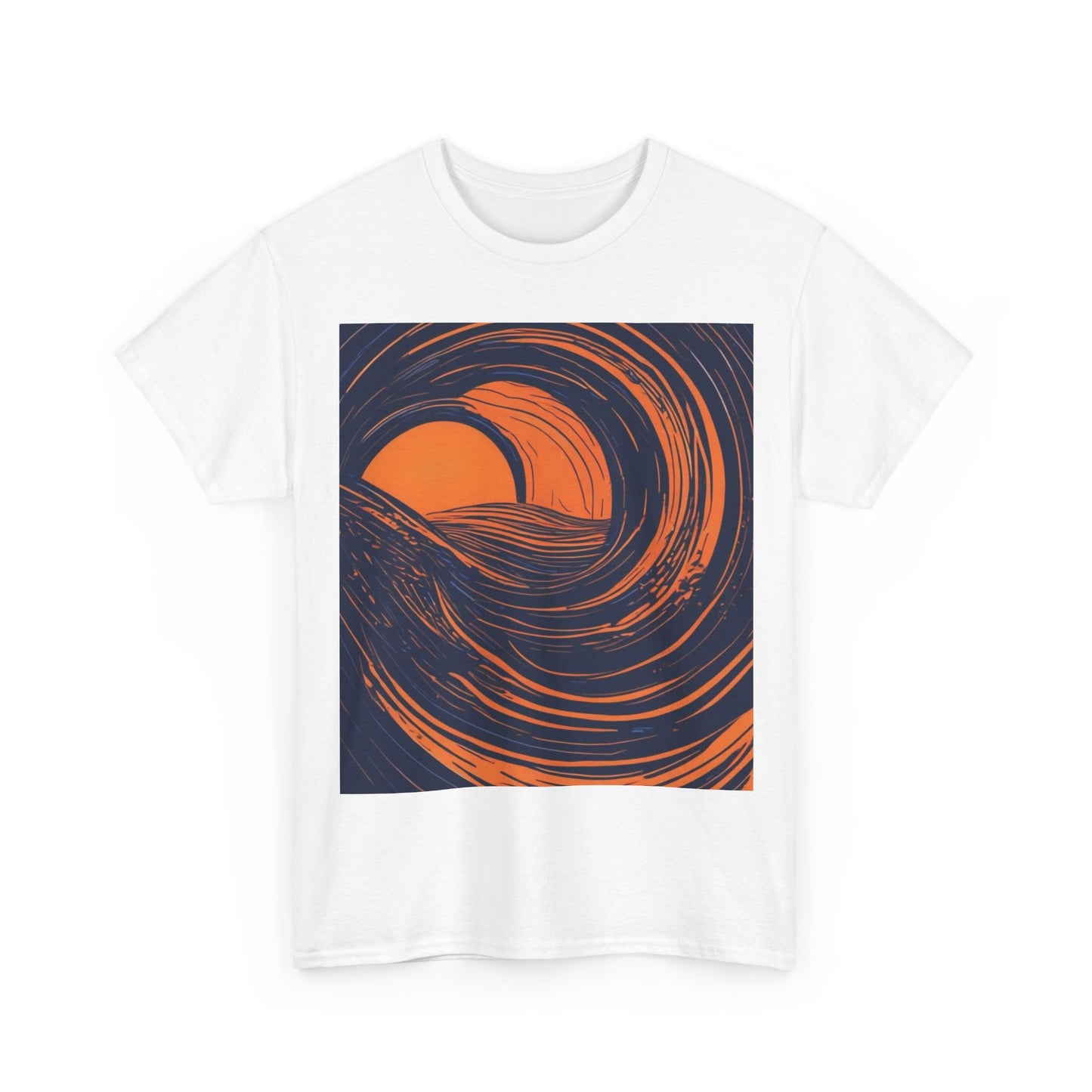 boostlete-rise-grind-icon-sunrise-speed-line-art-0202 — Unisex Heavy Cotton Tee (Gildan 5000)
