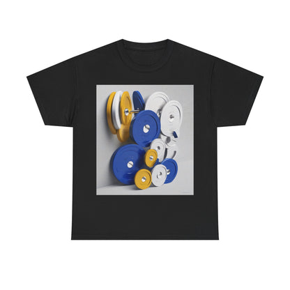 boostlete-field-day-icon-barbell-offset-geometric-0150 — Unisex Heavy Cotton Tee (Gildan 5000)