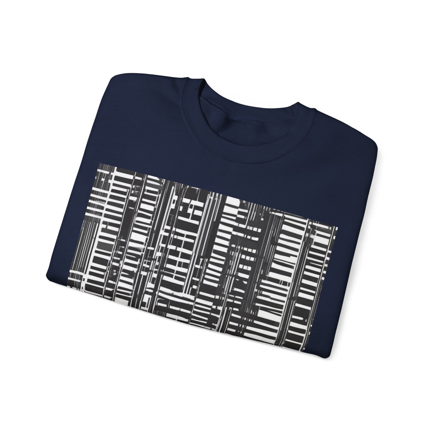 boostlete-iron-intent-pattern-barcode-line-art-0599 — Unisex Heavy Blend Crewneck (G18000)