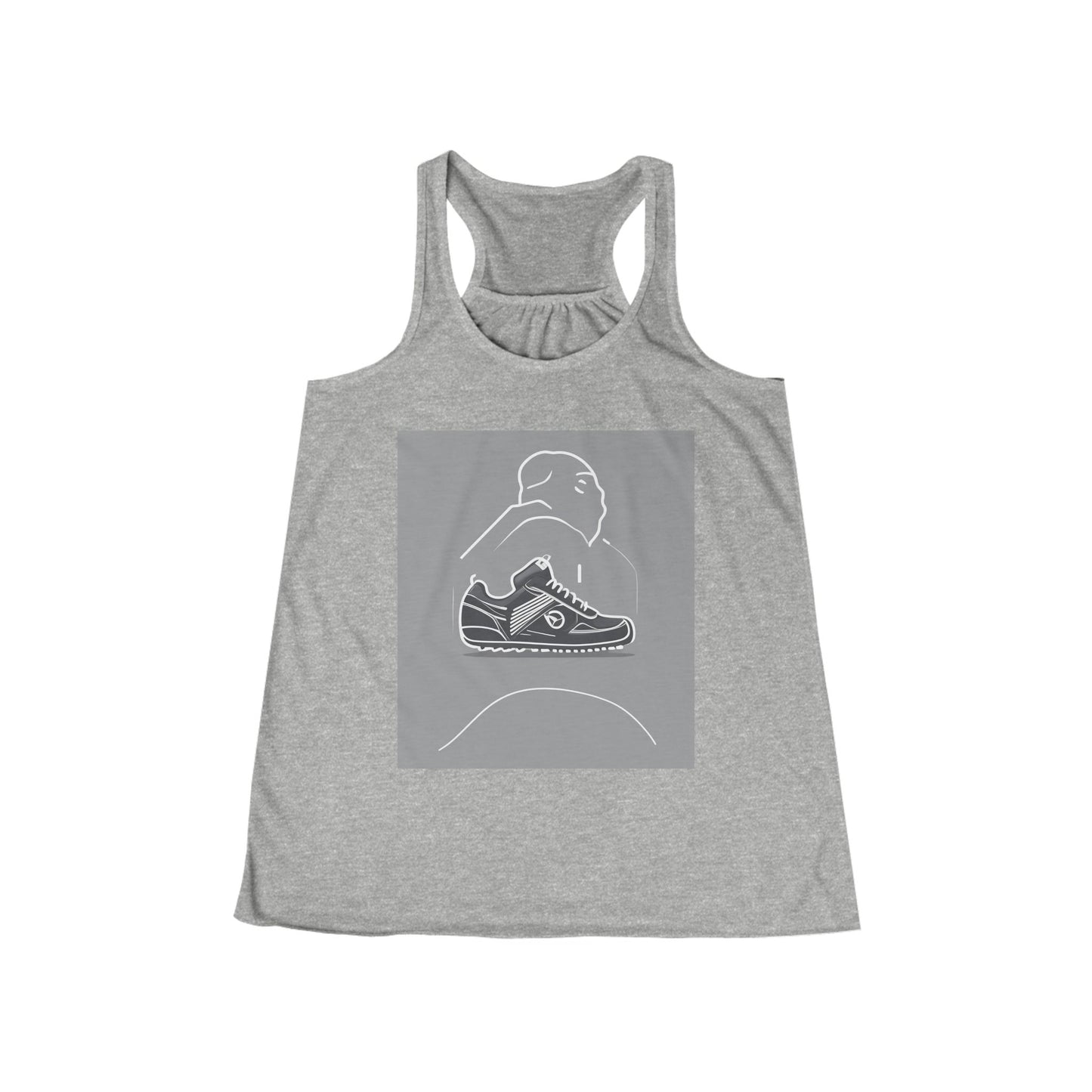boostlete-boost-mode-icon-sneaker-offset-vector-0166 — Women's Flowy Racerback Tank (B+C 8800)