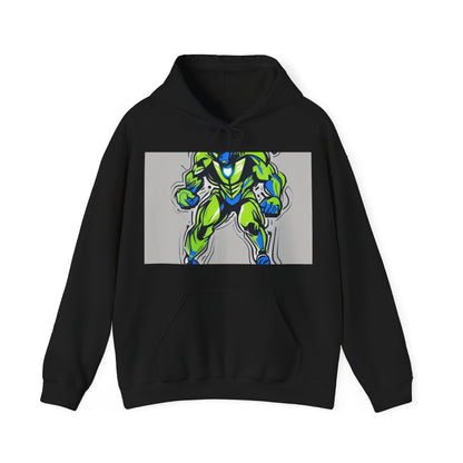 boostlete-quiet-power-type-boost-mode-on-outline-over-solid-modern-0741 — Unisex Heavy Blend Hoodie (G18500)