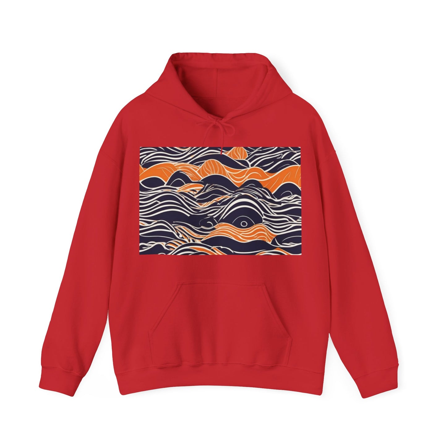 boostlete-iron-intent-type-small-wins-big-waves-outline-over-solid-geometric-0261 — Unisex Heavy Blend Hooded Sweatshirt (Gildan)