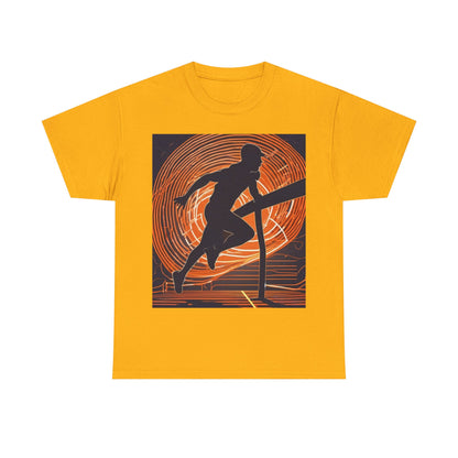 boostlete-iron-intent-scene-hurdler-neon-modern-0264 — Unisex Heavy Cotton Tee (Gildan 5000)