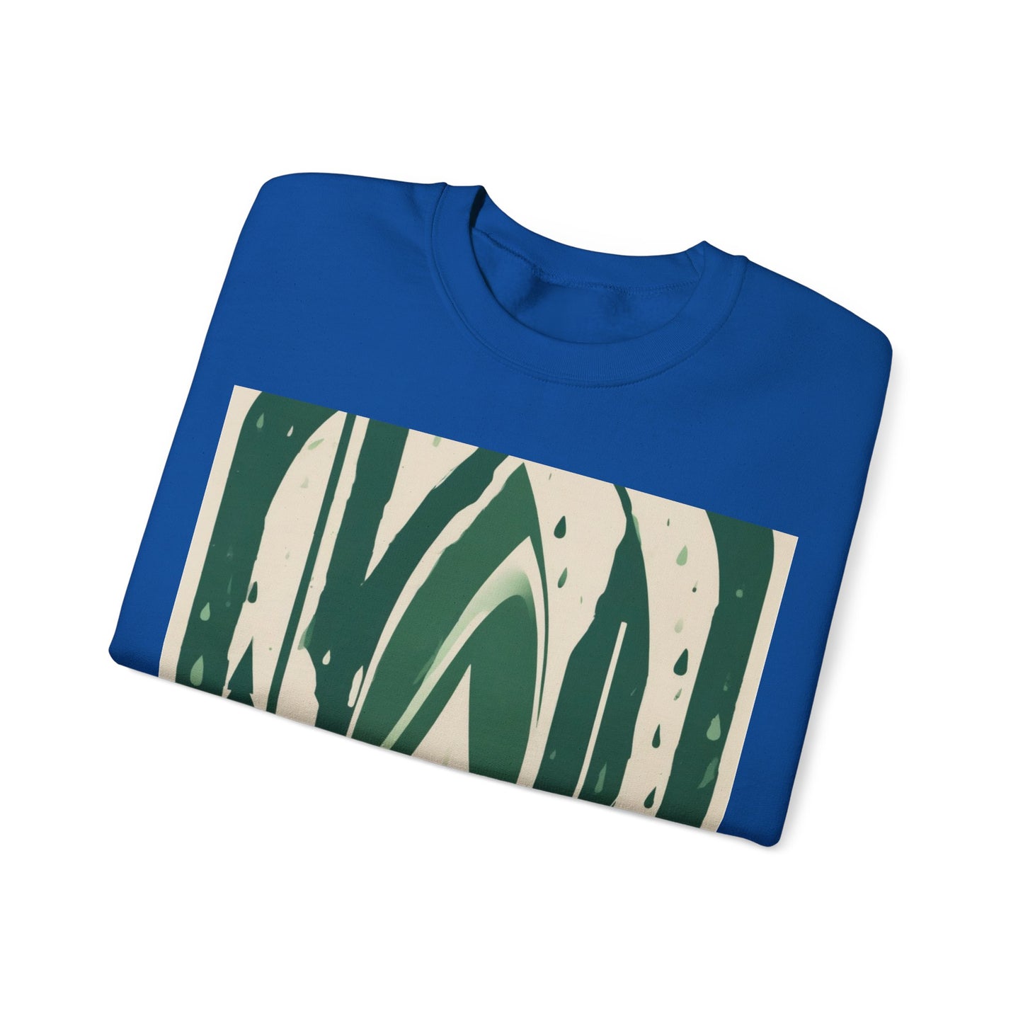 boostlete-quiet-power-icon-water-glitch-retro-0186 — Unisex Heavy Blend Crewneck Sweatshirt (Gildan)