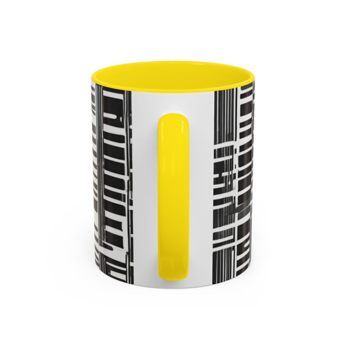boostlete-iron-intent-pattern-barcode-line-art-0599 — Accent Mug 11/15oz