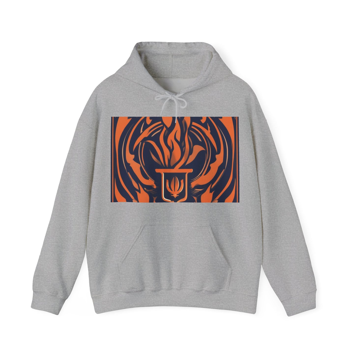 boostlete-quiet-power-icon-flame-duotone-athletic-0158 — Unisex Heavy Blend Hooded Sweatshirt (Gildan)