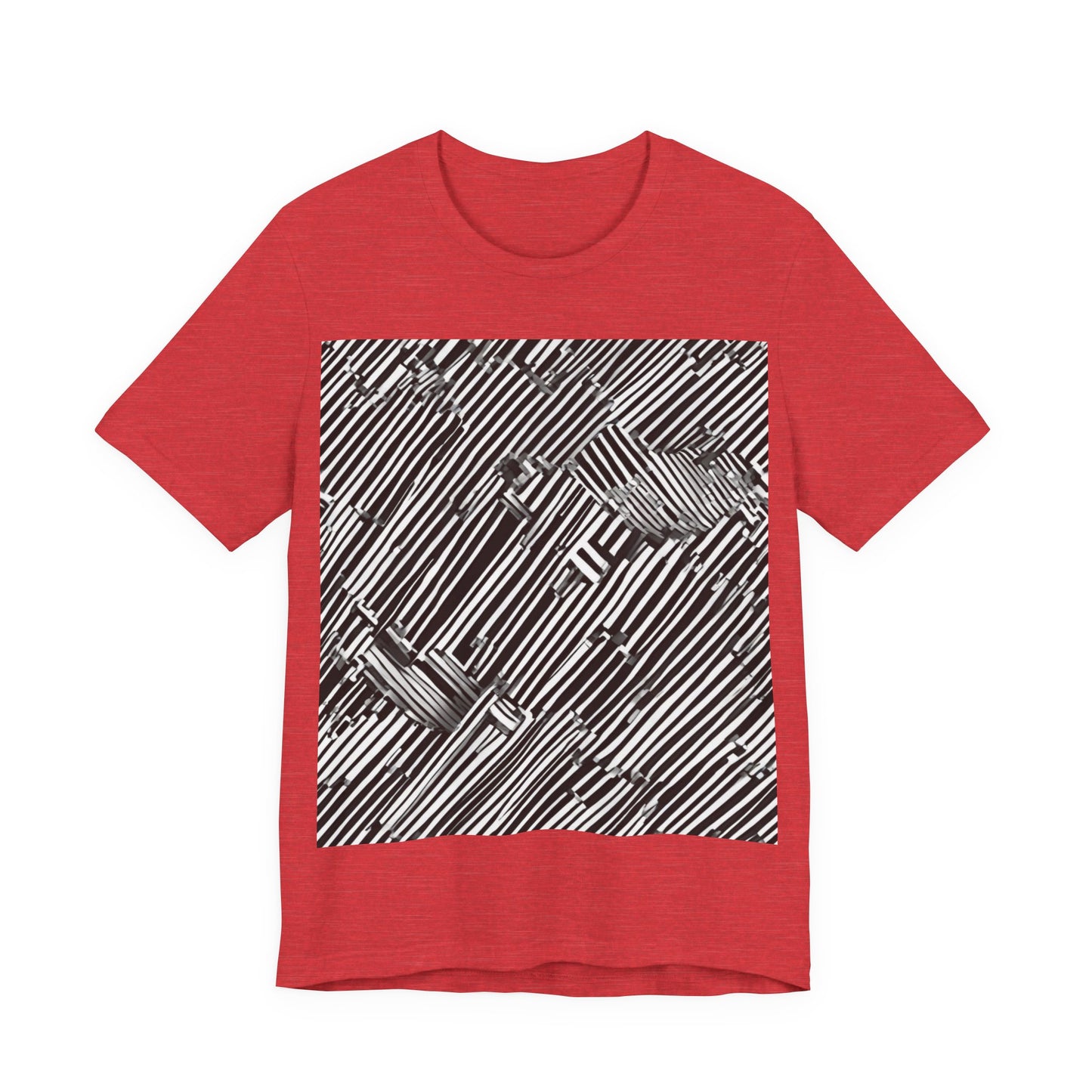 boostlete-mile-by-mile-pattern-barcode-monoline-0059 — Unisex Jersey Short Sleeve (B+C 3001)