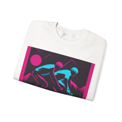 boostlete-rise-grind-scene-cyclist-outline-vector-0868 — Unisex Heavy Blend Crewneck (G18000)