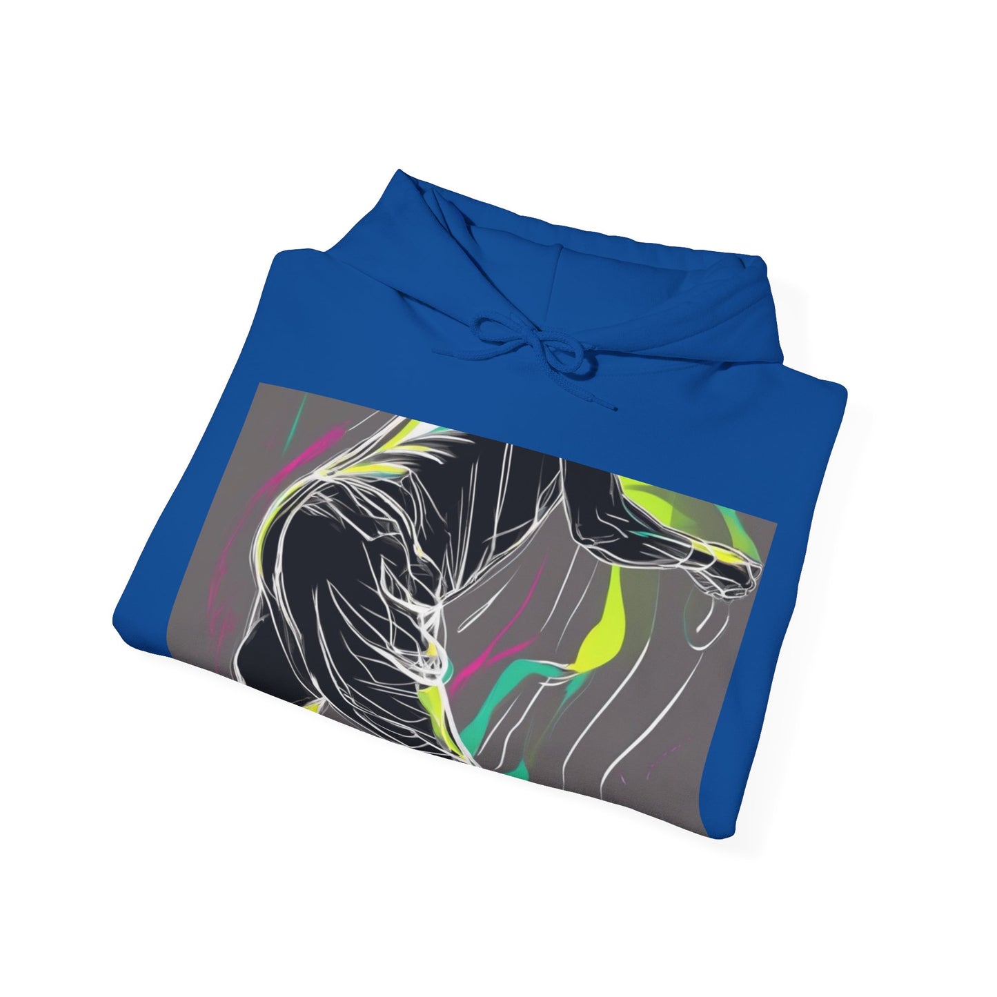 boostlete-iron-intent-scene-athlete-neon-monoline-0140 — Unisex Heavy Blend Hooded Sweatshirt (Gildan)