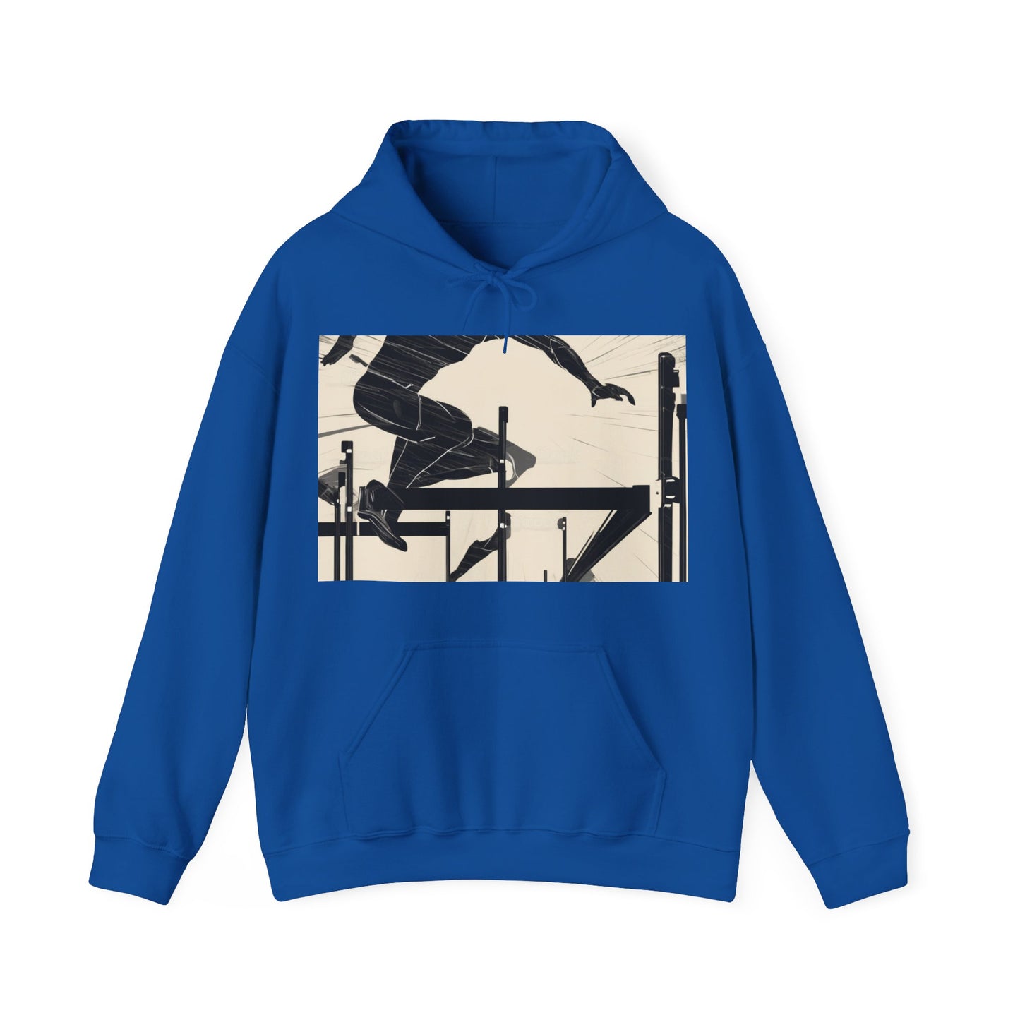 boostlete-iron-intent-scene-hurdler-speed-blueprint-0152 — Unisex Heavy Blend Hooded Sweatshirt (Gildan)