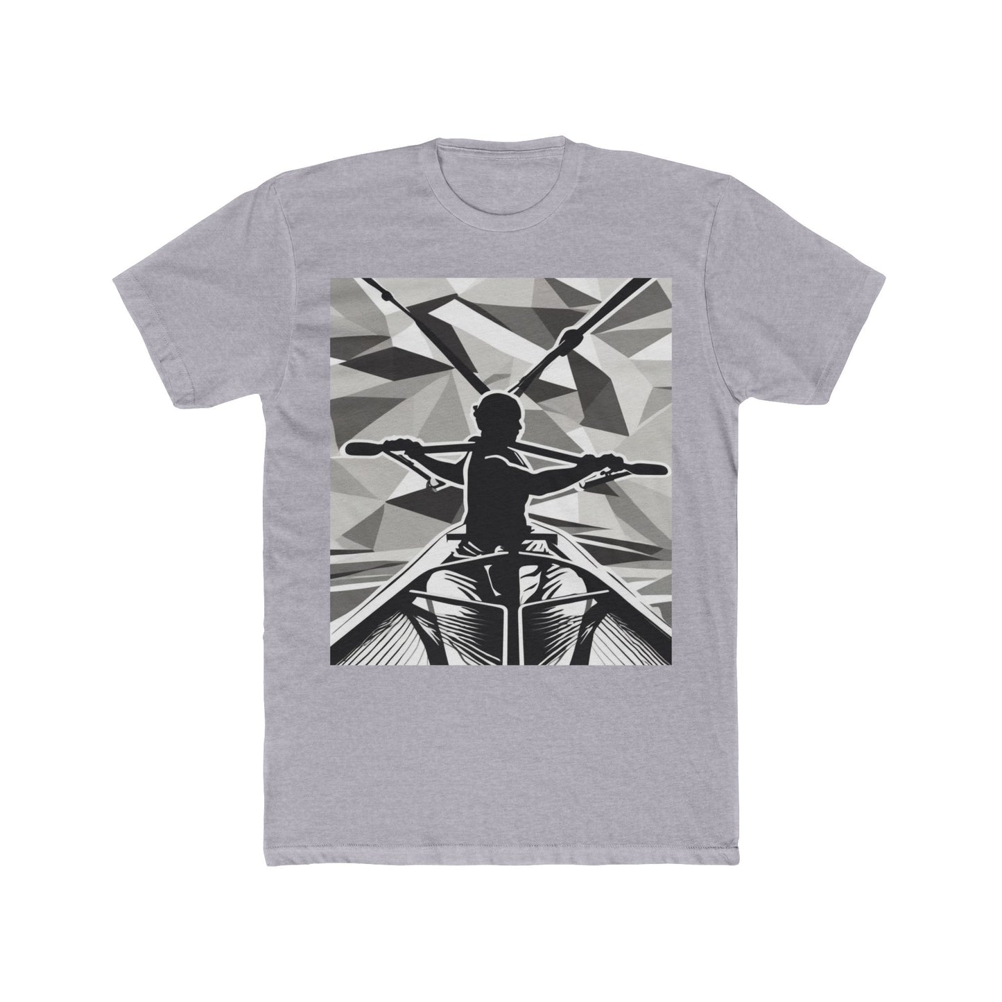 boostlete-am-crew-scene-rower-outline-geometric-0060 — Unisex Cotton Crew Tee (NL 3600)