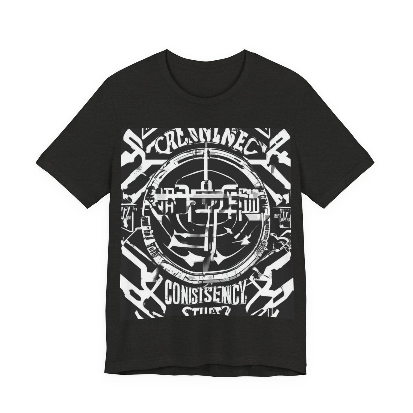 boostlete-am-crew-type-consistency-is-the-flex-centered-industrial-0137 — Unisex Jersey Short Sleeve (B+C 3001)