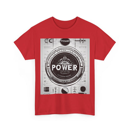 boostlete-boost-mode-type-power-in-quiet-badge-blueprint-0245 — Unisex Heavy Cotton Tee (Gildan 5000)