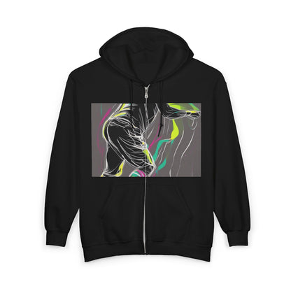 boostlete-iron-intent-scene-athlete-neon-monoline-0140 — Unisex Heavy Blend Full-Zip Hooded Sweatshirt