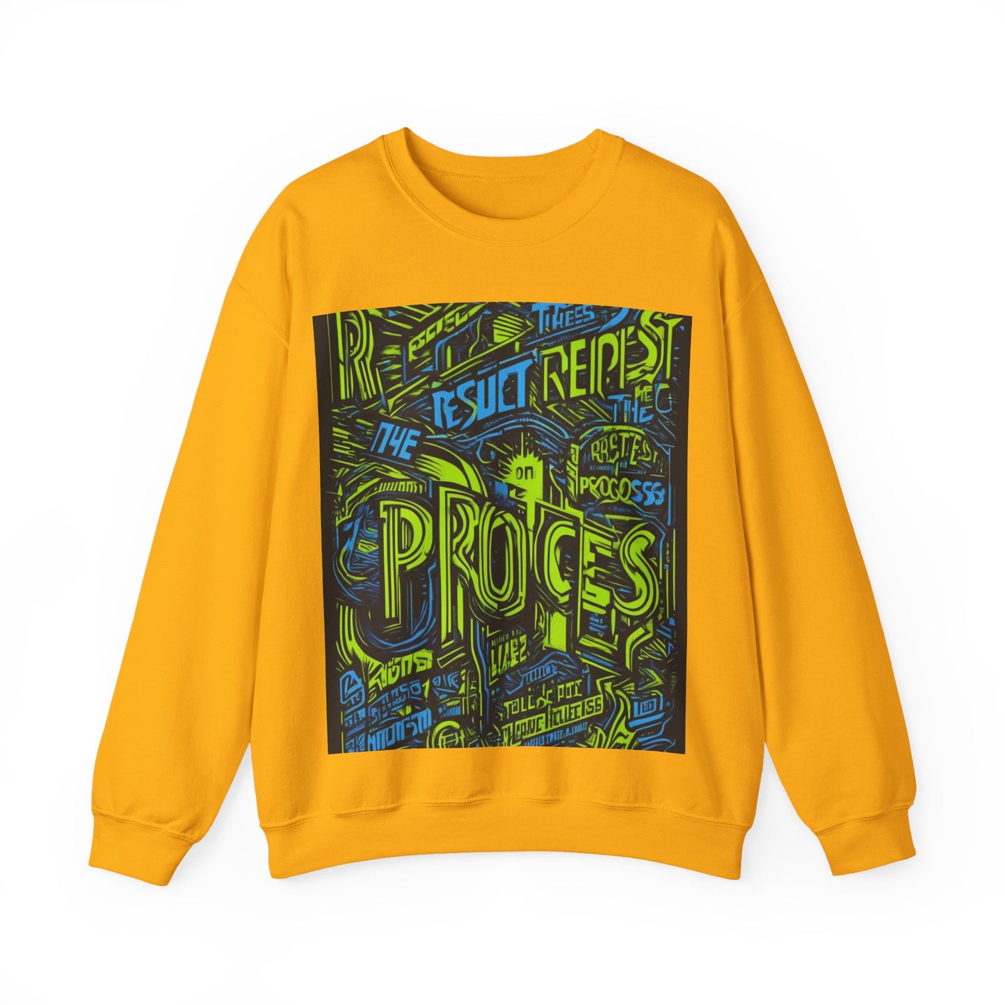 boostlete-rise-grind-type-respect-the-process-big-monoline-0265 — Unisex Heavy Blend Crewneck Sweatshirt (Gildan)