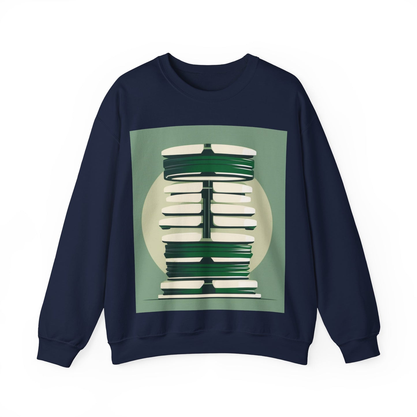 boostlete-recovery-progress-icon-barbell-glitch-vector-1746 — Unisex Heavy Blend Crewneck (G18000)