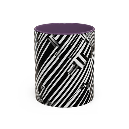 boostlete-mile-by-mile-pattern-barcode-monoline-0059 — Accent Mug 11oz/15oz