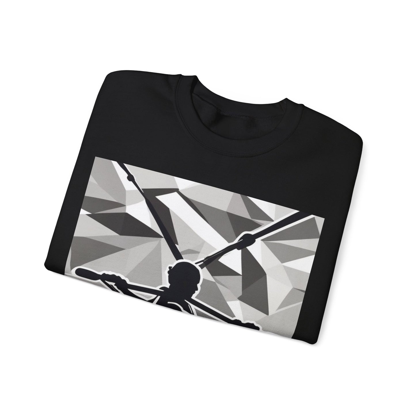 boostlete-am-crew-scene-rower-outline-geometric-0060 — Unisex Heavy Blend Crewneck Sweatshirt (Gildan)