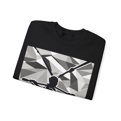 boostlete-am-crew-scene-rower-outline-geometric-0060 — Unisex Heavy Blend Crewneck Sweatshirt (Gildan)