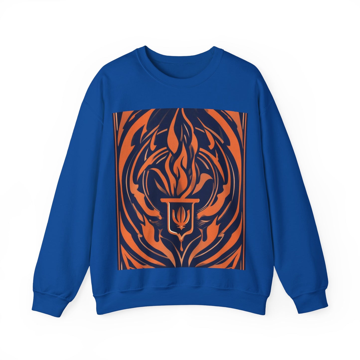 boostlete-quiet-power-icon-flame-duotone-athletic-0158 — Unisex Heavy Blend Crewneck Sweatshirt (Gildan)