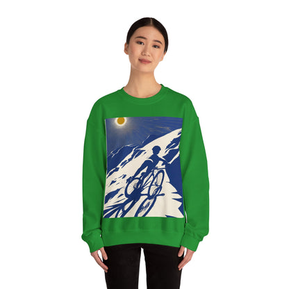 boostlete-am-crew-scene-cyclist-offset-bold-0008 — Unisex Heavy Blend Crewneck Sweatshirt (Gildan)