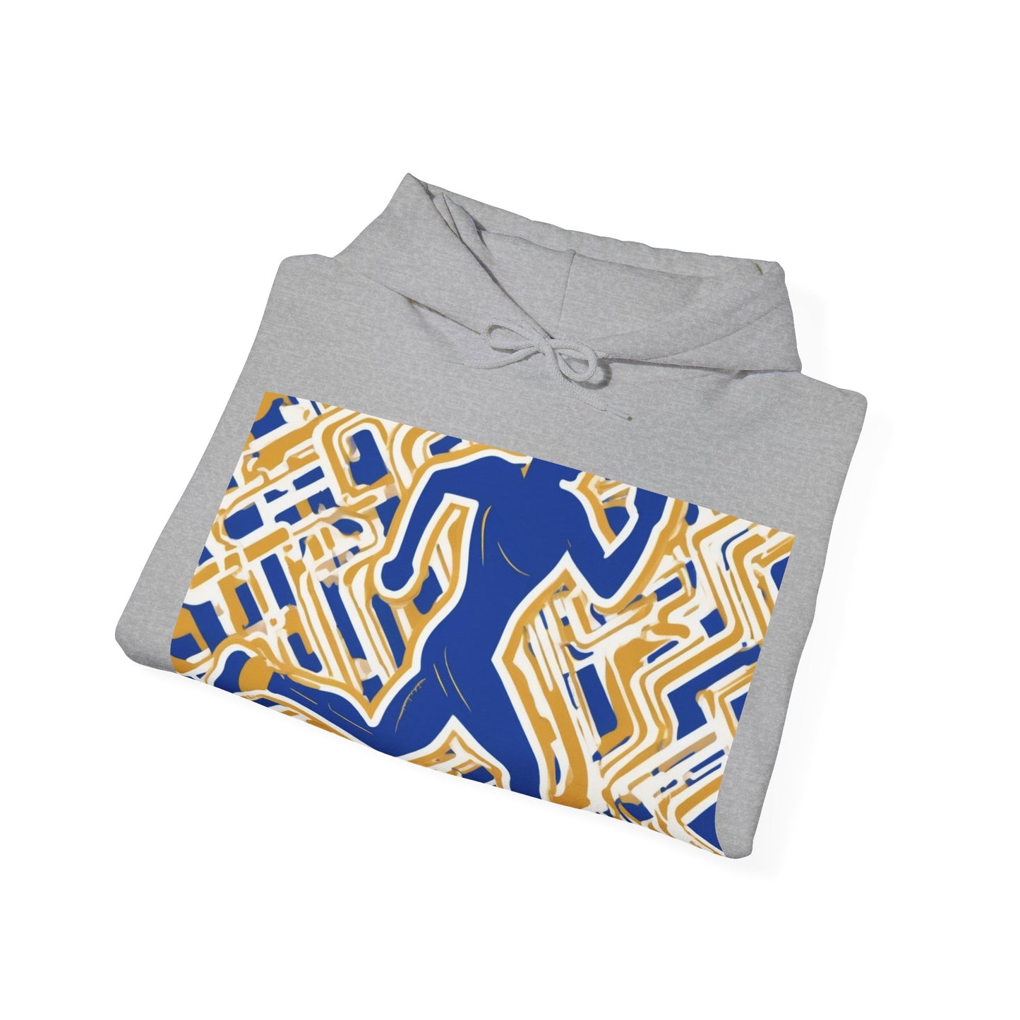 boostlete-pr-season-icon-runner-outline-industrial-0170 — Unisex Heavy Blend Hooded Sweatshirt (Gildan)