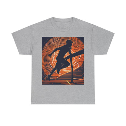 boostlete-iron-intent-scene-hurdler-neon-modern-0264 — Unisex Heavy Cotton Tee (Gildan 5000)