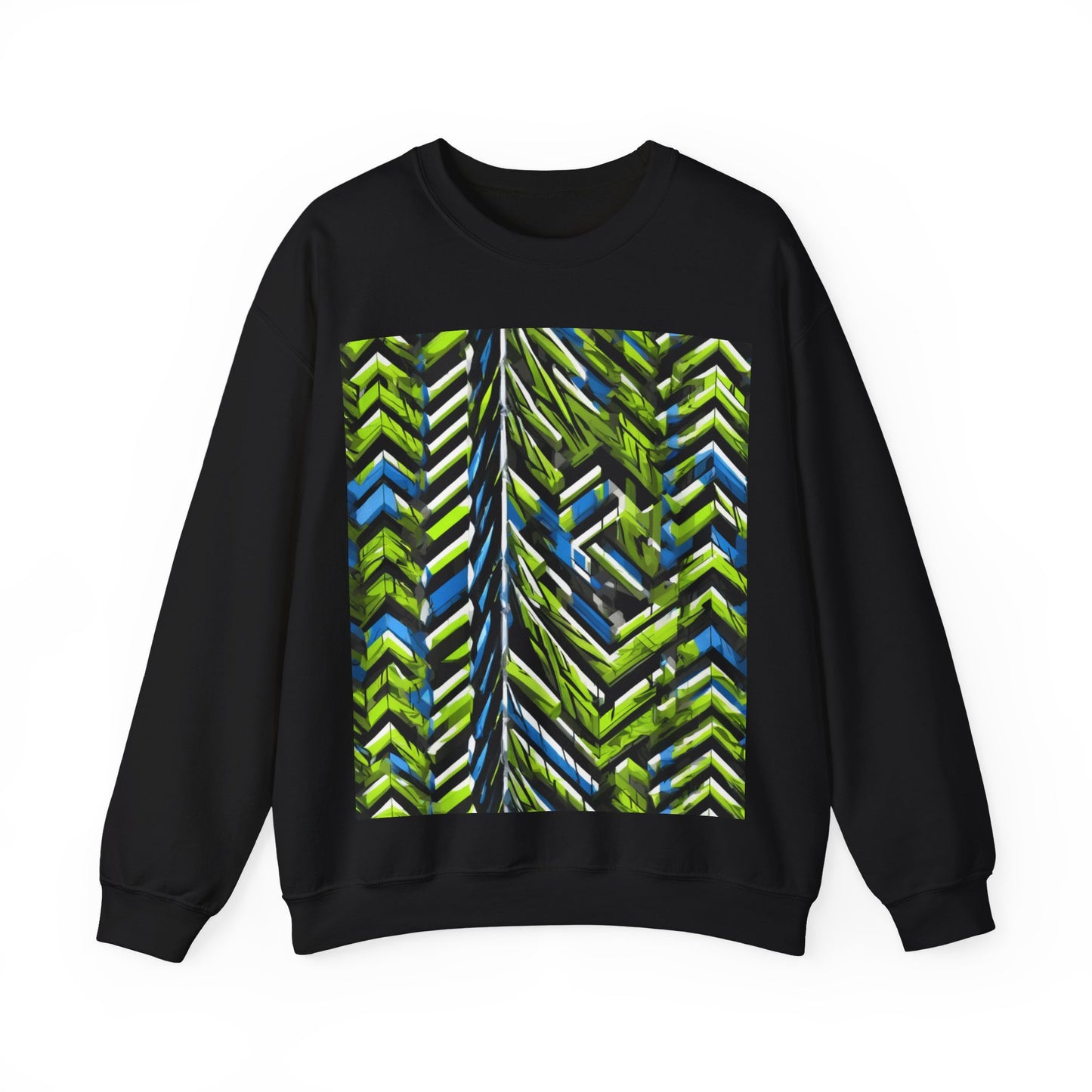 boostlete-rise-grind-pattern-chevron-isometric-0195 — Unisex Heavy Blend Crewneck Sweatshirt (Gildan)