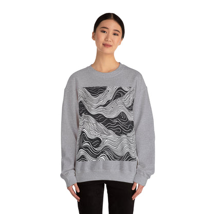 boostlete-field-day-pattern-topographic-line-art-0239 — Unisex Heavy Blend Crewneck Sweatshirt (Gildan)
