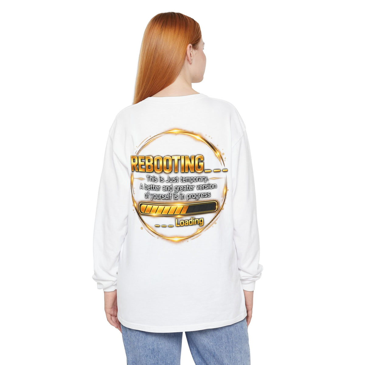 Rebooting Loading Graphic Long Sleeve T-Shirt