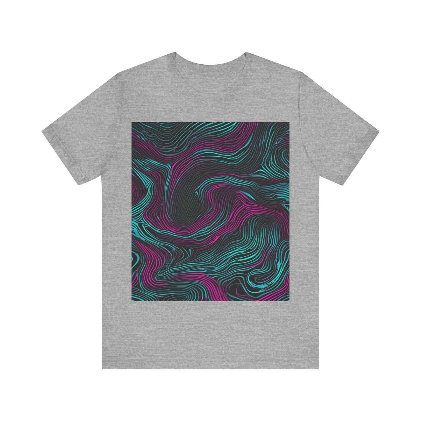 boostlete-am-crew-pattern-topographic-monoline-0075 — Unisex Jersey Short Sleeve (B+C 3001)
