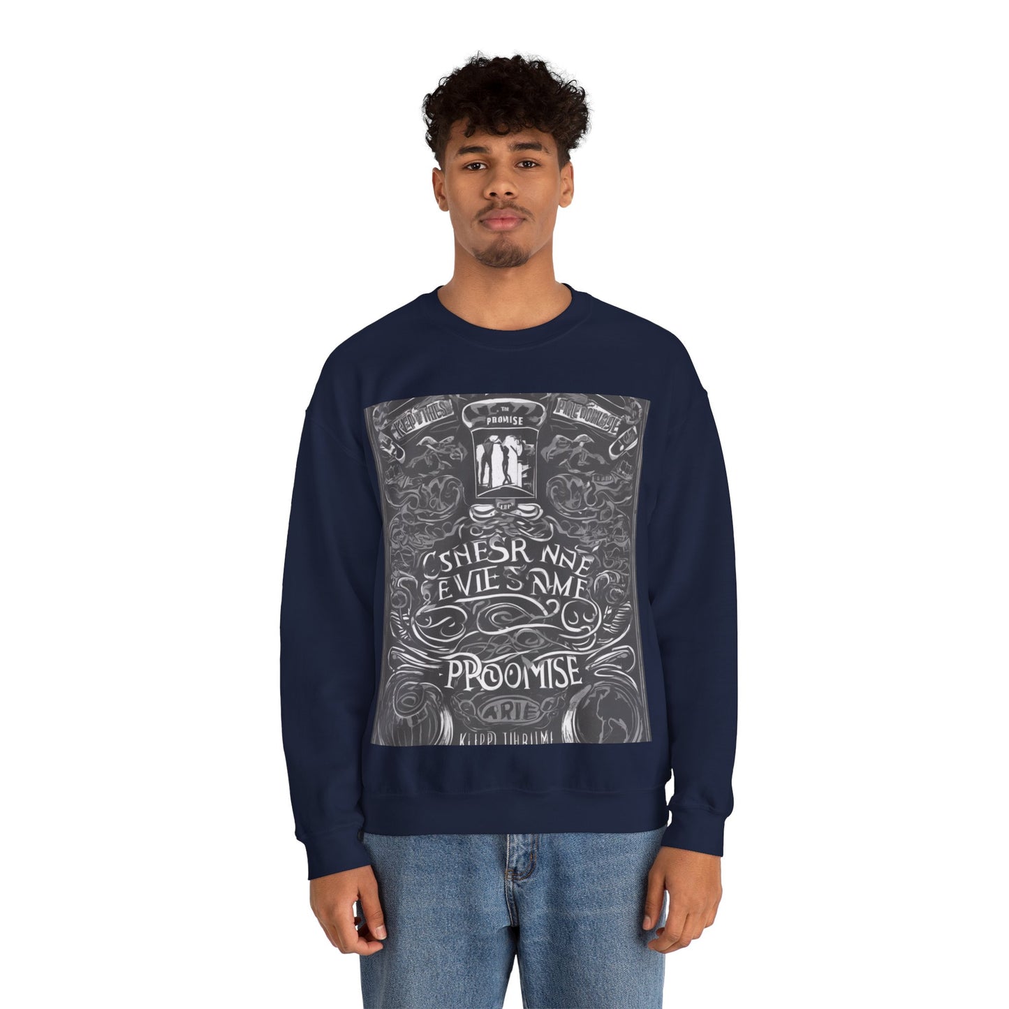 boostlete-boost-mode-type-keep-the-promise-big-monoline-0049 — Unisex Heavy Blend Crewneck (G18000)