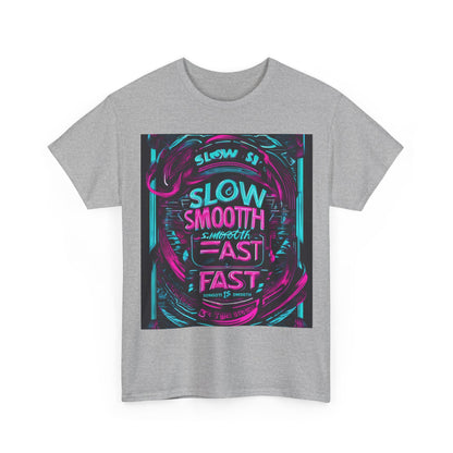 boostlete-recovery-progress-type-slow-is-smooth-smooth-is-fast-banner-engraved-0181 — Unisex Heavy Cotton Tee (Gildan 5000)