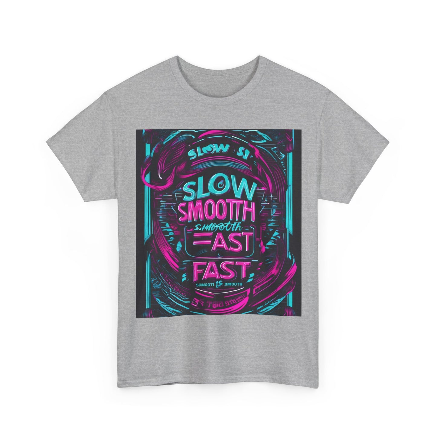 boostlete-recovery-progress-type-slow-is-smooth-smooth-is-fast-banner-engraved-0181 — Unisex Heavy Cotton Tee (Gildan 5000)