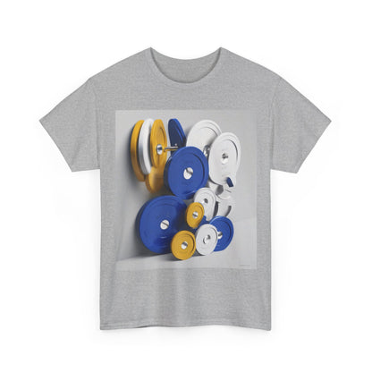 boostlete-field-day-icon-barbell-offset-geometric-0150 — Unisex Heavy Cotton Tee (Gildan 5000)