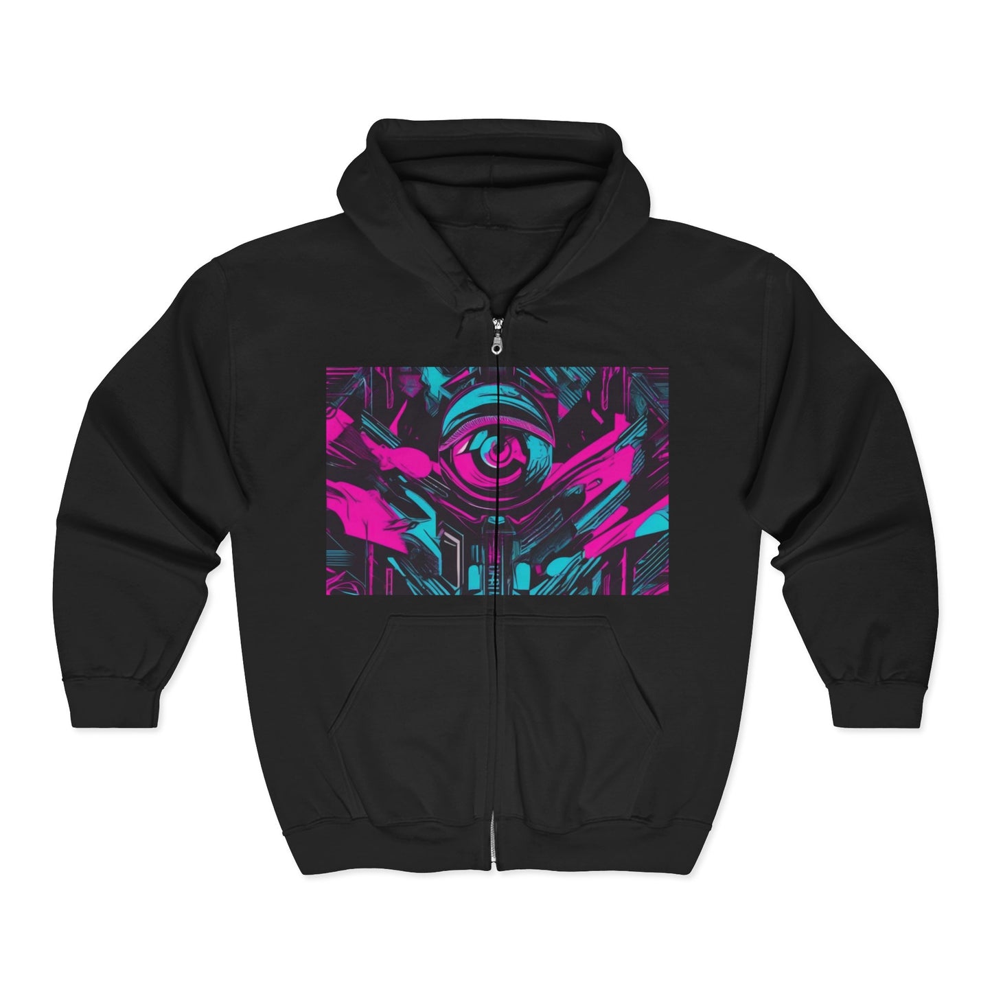boostlete-iron-intent-type-eyes-up-forward-big-line-art-0065 — Unisex Heavy Blend Full-Zip Hooded Sweatshirt