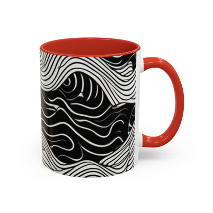 boostlete-field-day-pattern-topographic-line-art-0239 — Accent Mug 11oz/15oz