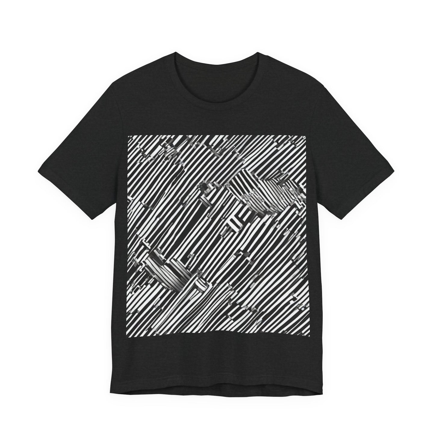 boostlete-mile-by-mile-pattern-barcode-monoline-0059 — Unisex Jersey Short Sleeve (B+C 3001)