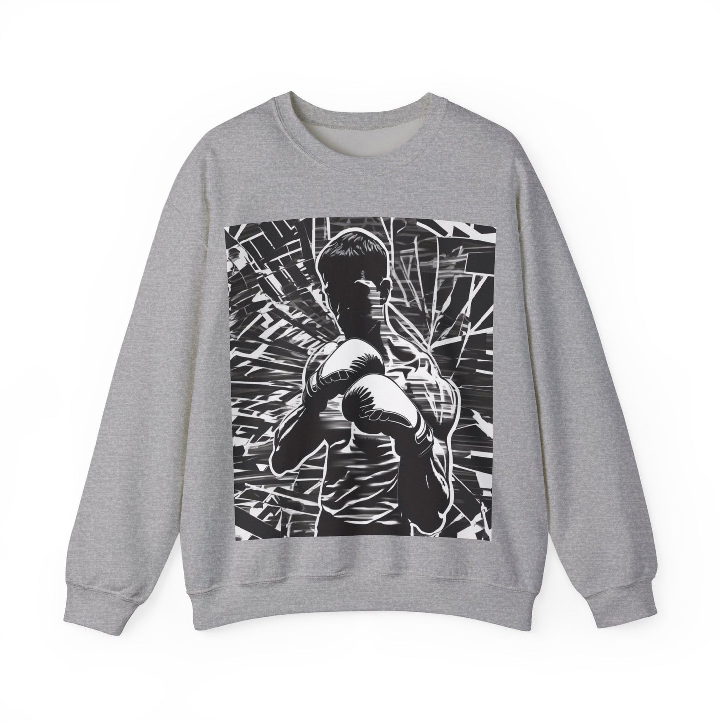 boostlete-boost-mode-scene-boxer-glitch-paper-0084 — Unisex Heavy Blend Crewneck Sweatshirt (Gildan)